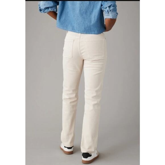 New NWOT American Eagle Super High Rise Straight Jeans Off White Size 12‎ - Picture 3 of 10